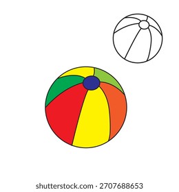 Bright colorful ball icon vector illustration, perfect for kids designs, game apps, sports graphics, playful logos, toy branding, and fun decorative projects.