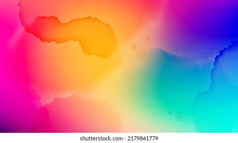 Bright Colorful Banner with Watercolor Splashes. Abstract Holi Paint Texture. Rainbow Colored Banner Design.