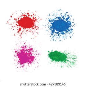 Bright colorful banners with powder splashes. Abstract Holi powder texture. Rainbow Colored Banner Design.