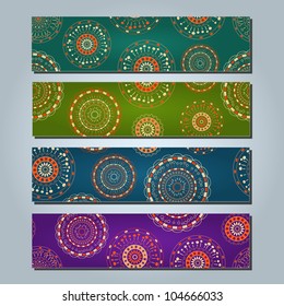 Bright Colorful Banners with Round Abstract Elements