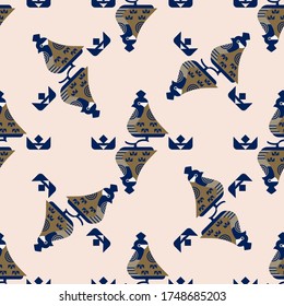 Bright, colorful bird-winged on a background of abstract geometric shapes. Vector illustration on a colored background. Logo. Pattern. Flat design.

