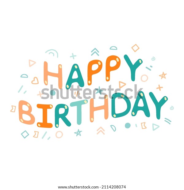 Bright Colorful Birthday Greeting Card Design Stock Vector (Royalty ...