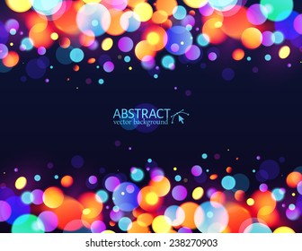 Bright colorful bokeh light effect vector holiday background