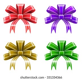Bright colorful bows and ribbons