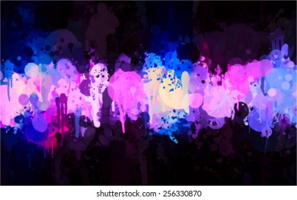 Bright colorful brush strokes background. Vector version