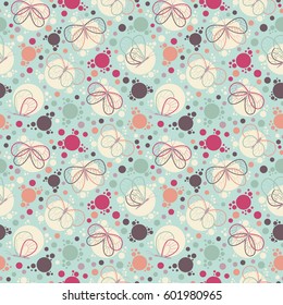 Bright colorful butterflies vector seamless pattern. Nature decorative background with cartoon insects. Beautiful abstract natural wallpaper