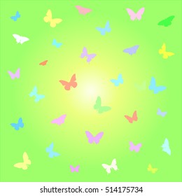 Bright colorful butterfly background.