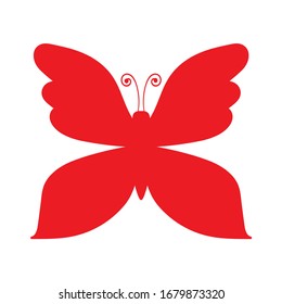 Bright colorful butterfly silhouette. Vector Illustration