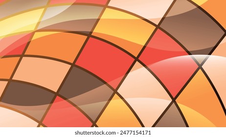 Bright colorful checkered wallpaper in warm colors. An excellent background for designing pages on social networks, posters, presentations, outdoor advertising and your other projects. Vector.