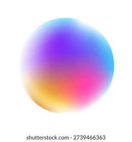 Bright colorful circle gradient set. Round blur gradation background collection. Iridescent radial blurry shape pack for poster, banner, leaflet, brochure. Vector neon fading circular aura bundle
