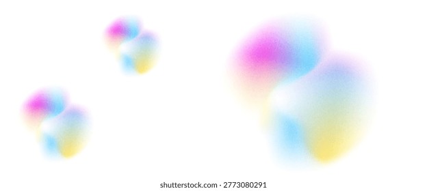 Bright colorful circle gradient set. Round blur gradation background collection. Iridescent radial blurry shape pack for poster, banner, leaflet, brochure. Vector neon fading circular aura bundle
