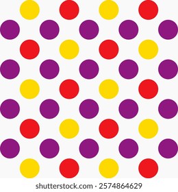 Bright colorful circle pattern on white background, ideal for textiles, wallpapers, and backgrounds. High quality vector design for creative and modern decor.