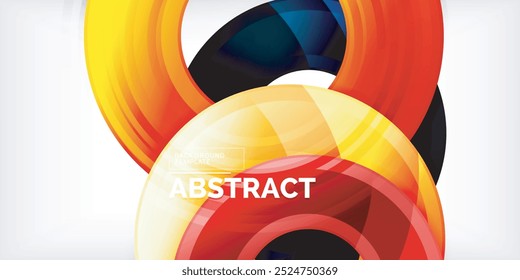 Bright colorful circles with light effects. Abstract background