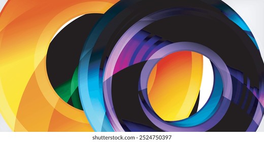 Círculos coloridos brillantes con efectos de luz. antecedentes Abstractas