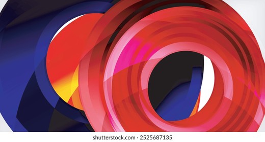 Bright colorful circles with light effects. Abstract background