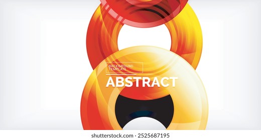 Bright colorful circles with light effects. Abstract background