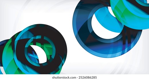 Bright colorful circles with light effects. Abstract background