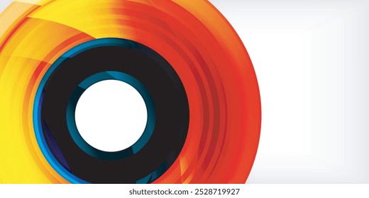 Bright colorful circles with light effects. Abstract background