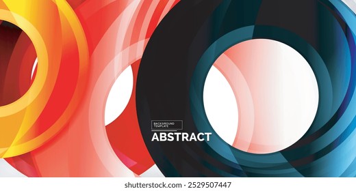 Bright colorful circles with light effects. Abstract background