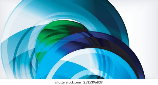 Bright colorful circles with light effects. Abstract background