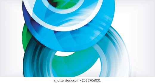 Bright colorful circles with light effects. Abstract background