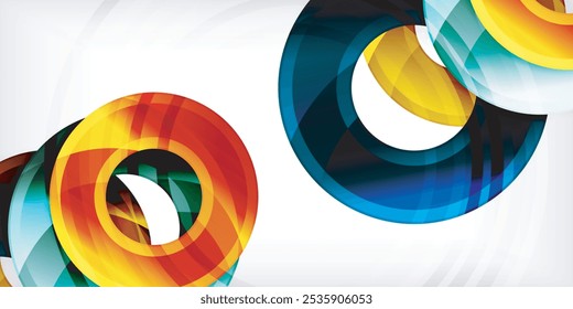 Círculos coloridos brillantes con efectos de luz. antecedentes Abstractas