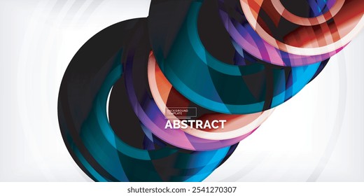 Bright colorful circles with light effects. Abstract background