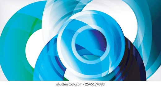 Bright colorful circles with light effects. Abstract background