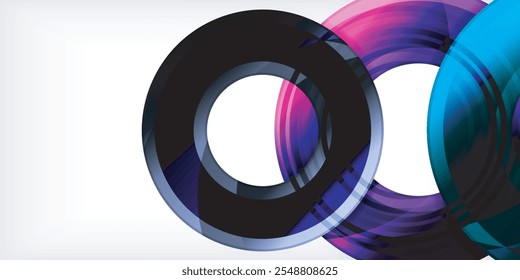 Círculos coloridos brillantes con efectos de luz. antecedentes Abstractas