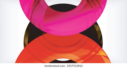 Bright colorful circles with light effects. Abstract background