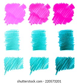 Bright colorful colors vector marker stains