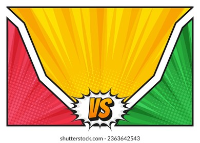 Colorido y brillante libro de historietas versus plantilla de fondo