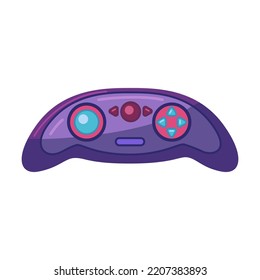 Helle, bunter Computerjoysticks flaches Bild. Gamemaster zum Abspielen von Gerät einzeln Vektorgrafik. Spiel- und Unterhaltungskonzept