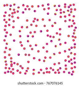 Bright colorful Confetti, bright colorful background, cute and fun decoration. Vector illustration for celebration, party, festive, holiday. Design for cards, invitations