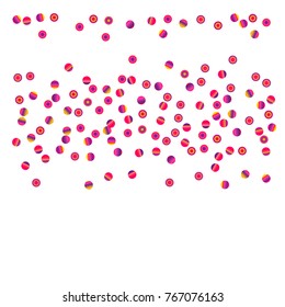 Bright colorful Confetti, bright colorful background, cute and fun decoration. Vector illustration for celebration, party, festive, holiday. Design for cards, invitations