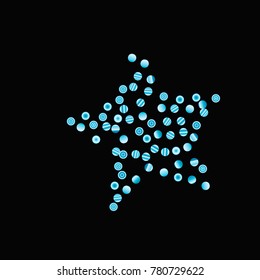 Bright colorful Confetti, background, cute and fun decoration. Vector illustration for celebration, party, festive, holiday. Black background. Design for cards, invitations