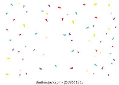 Bright Colorful Confetti Falling On White Background. Celebration And Happy Birthday. Party Wallpaper. Vector Illustration