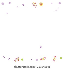 Bright colorful Confetti and serpentine set, bright colorful background, cute and fun decoration. Vector illustration for celebration, party, festive, holiday. Design for cards, invitations