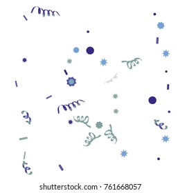 Bright colorful Confetti and serpentine set, bright colorful background, cute and fun decoration. Vector illustration for celebration, party, festive, holiday. Design for cards, invitations