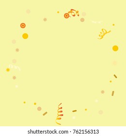 Bright colorful Confetti and serpentine set, bright colorful background, cute and fun decoration. Vector illustration for celebration, party, festive, holiday. Design for cards, invitations
