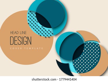 Bright colorful cut parts of a circle, decorative dots. Modern abstract background. Design layout for business presentations, flyers, posters and invitations. Vector illustration.
