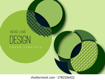 Bright colorful cut parts of a circle, decorative dots. Modern abstract background. Design layout for business presentations, flyers, posters and invitations. Vector illustration.
