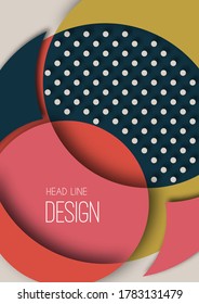 Bright colorful cut parts of a circle, decorative dots. Modern abstract background. Design layout for business presentations, flyers, posters and invitations. Vector illustration.