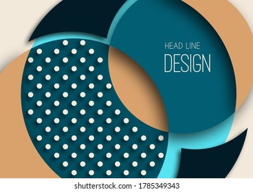 Bright colorful cut parts of a circle, decorative dots. Modern abstract background. Design layout for business presentations, flyers, posters and invitations. Vector illustration.