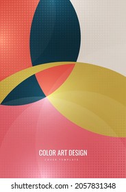 Bright colorful cut parts of a circle, decorative dots. Modern abstract background. Design layout for business presentations, flyers, posters and invitations. Vector illustration.
