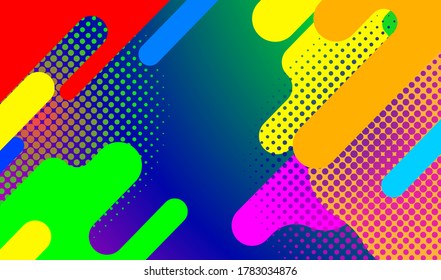 bright colorful diagonal abstract vector background design with halftone