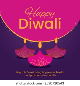 Bright and Colorful Diwali Greeting, Celebrate the Festival of Lights with this Joyful Diwali Card Design. 