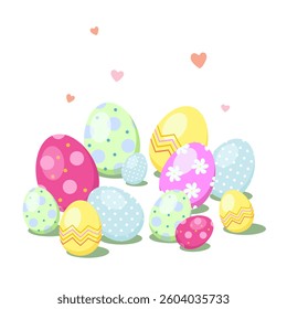 Bright and colorful Easter eggs. Easter. Perfect for textiles, wallpapers, and stationery.