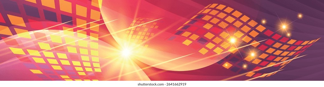 Bright colorful energetic art banner. An excellent illustration for advertising, posters, postcards, business cards, corporate attributes and your other projects. Vector.
