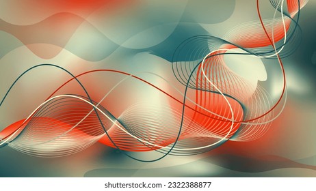 Bright colorful fantastic wallpaper. Intertwining wavy lines against a background of mixing colors. Vector.